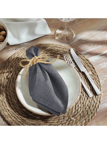 Erwin Müller Serviette 2er-Pack Krefeld in anthrazit