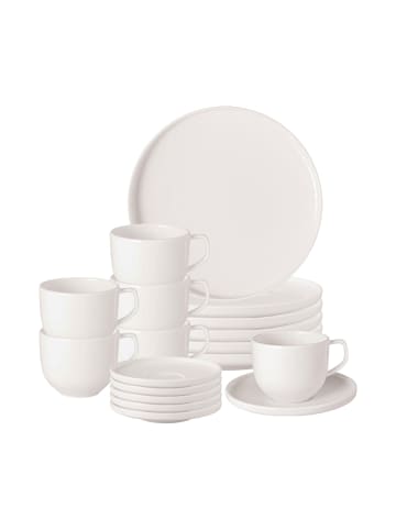Villeroy & Boch 18er Set Kaffeeservice Afina weiß in weiß
