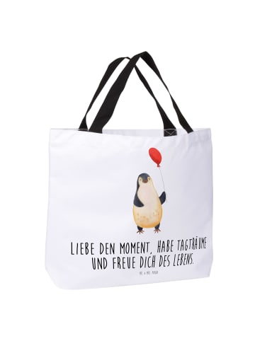 Mr. & Mrs. Panda Reisetasche Pinguin Luftballon mit Spruch in Weiß