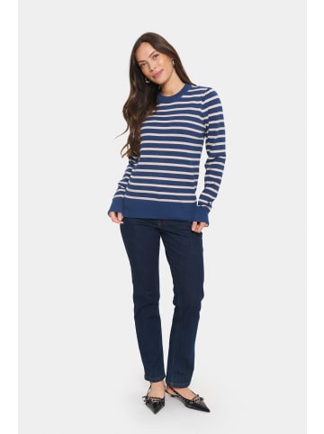 SAINT TROPEZ Strickpullover MilaSZ Gerade Passform in Titan/Gray Morn Mel Stripe