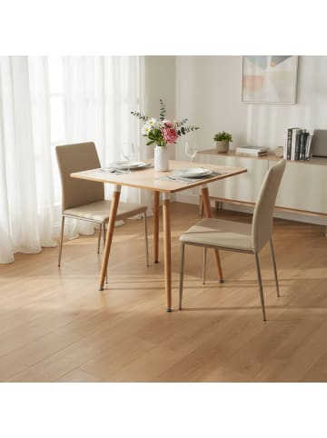 relaxdays Esstisch in Natur - (B)75 x (H)75 x (T)75 cm