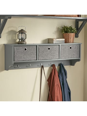 SoBuy Wandgarderobe in Hellgrau - (B)100 x (H)31 x (T)20cm