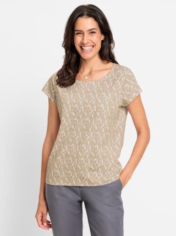 WITT WEIDEN Rundhals-Shirt in beige-ecru-bedruckt