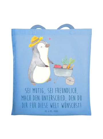 Mr. & Mrs. Panda totebag Freundlichkeiten verbreiten mit Spruch in Sky Blue