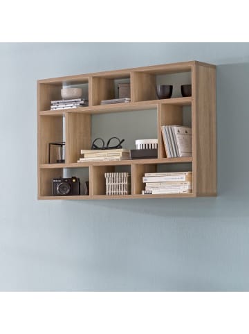 KADIMA DESIGN Wandregal mit 9 Fächern, Melaminharz-Beschichtung, 75x51x16 cm in Beige