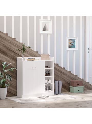 HOMCOM Schuhschrank in Weiß 83L x 30B x 90H cm