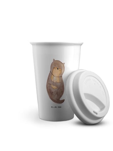 Mr. & Mrs. Panda Thermobecher Otter Muschel ohne Spruch in Weiß