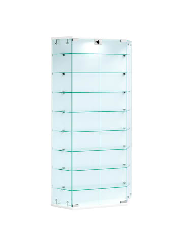 ebuy24 Vitrinenschrank BenilaXL Türen Weiß 83 x 17 cm