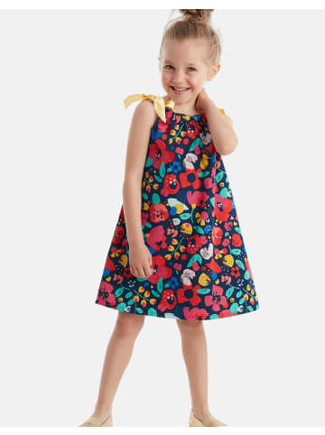 Denokids Dress Spring Flowers in Dark Blue