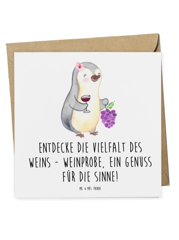 Mr. & Mrs. Panda Geschenkkarte Weinprobe Vielfalt mit Spruch in Weiß