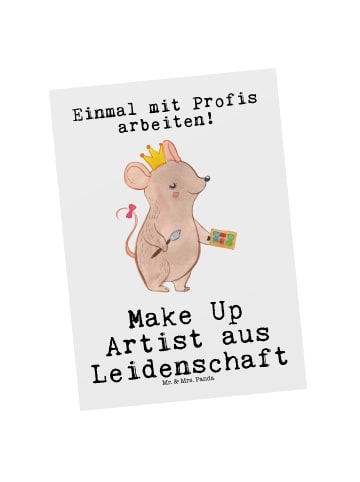 Mr. & Mrs. Panda Grußkarte Make Up Artist Leidenschaft mit Spruch in Weiß