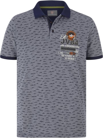 Jan Vanderstorm Poloshirt HALVESEN in blau gemustert