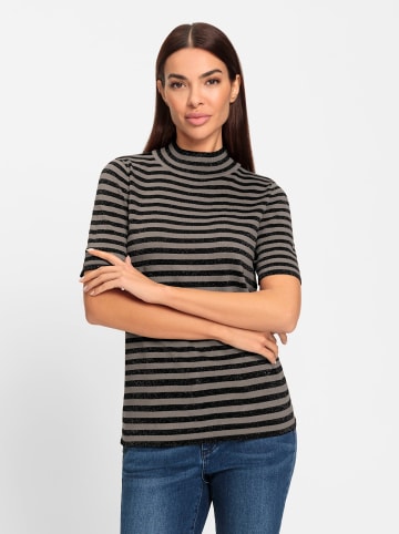 Heine Streifenpullover in schwarz-taupe-gestreift