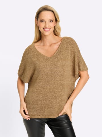 Heine Kurzarmpullover in camel