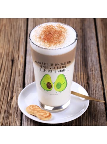 Mr. & Mrs. Panda Glas Avocado Pärchen mit Spruch in Transparent