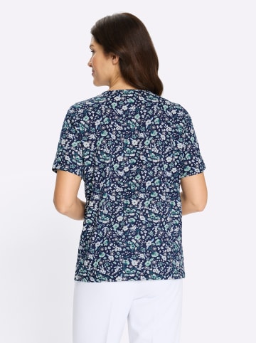 Sieh an! Kurzarmshirt in marine-jade-bedruckt