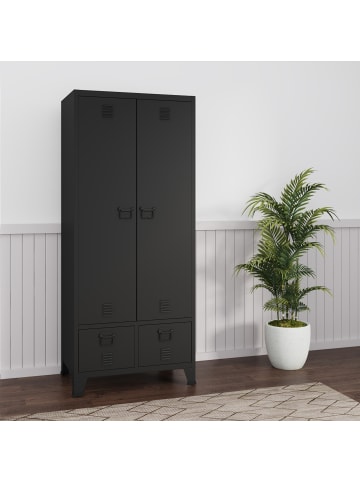 en.casa Kleiderschrank Hankasalmi in Schwarz (G)46.72kg