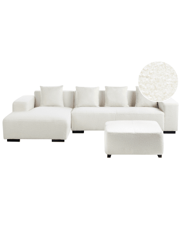 Beliani 2-tlg Ecksofa LUNGO in Weiß/Schwarz