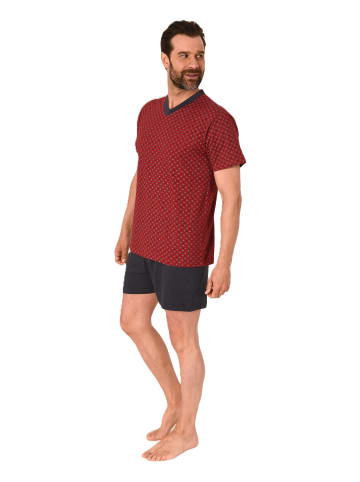 NORMANN kurzarm Schlafanzug Shorty Pyjama print - 77249 in rot