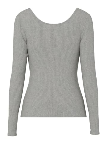 Pieces Oberteil mit langen Ärmeln in Medium Grey Melange