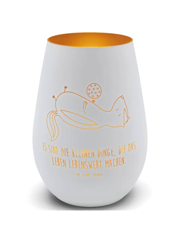 Mr. & Mrs. Panda Windlicht Stinktier Ball mit Spruch in Weiß