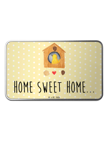 Mr. & Mrs. Panda behälter Vogelhaus Home mit Spruch in Gelb Pastell