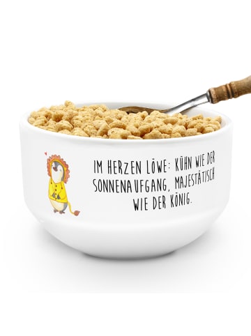 Mr. & Mrs. Panda Schüssel Löwe Astrologie mit Spruch in Weiß