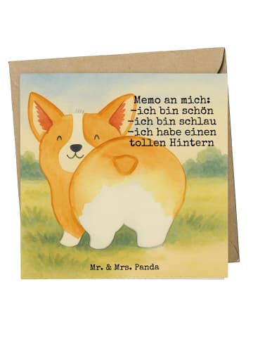 Mr. & Mrs. Panda Glückwunschkarte Corgi Po Design mit Spruch in Weiß