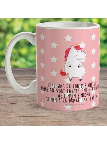 Mr. & Mrs. Panda Kindertasse Einhorn Wut mit Spruch in Rot Pastell