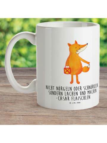 Mr. & Mrs. Panda Plastikbecher Fuchs Laterne mit Spruch in Weiß