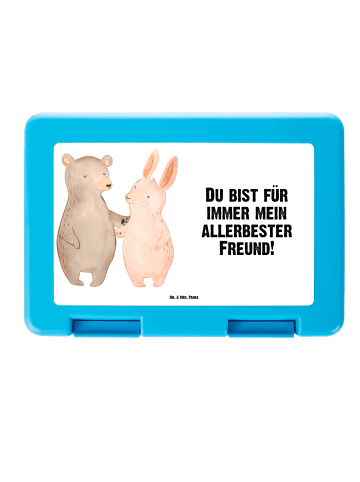 Mr. & Mrs. Panda Aufbewahrungsbox Bär und Hase Umarmen mit Spruch in Weiß