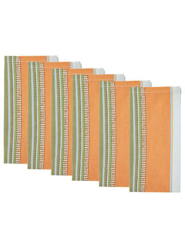 Butlers Serviette SUPPER CLUB 6er-Set in Weiß / Orange
