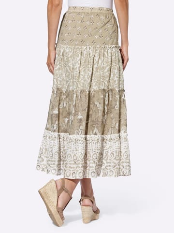 Heine Stufenrock in schlamm-ecru-bedruckt