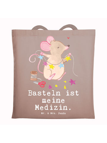 Mr. & Mrs. Panda Tragetasche Maus Basteln Medizin mit Spruch in Braun Pastell