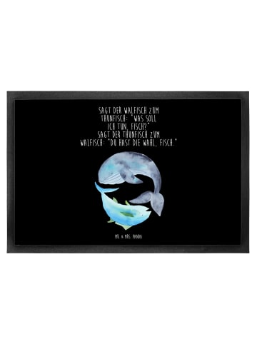Mr. & Mrs. Panda Türmatte Walfisch Thunfisch mit Spruch in Schwarz