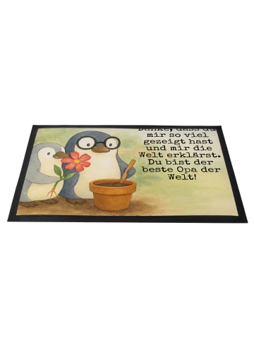 Mr. & Mrs. Panda Schmutzfangmatte Pinguin Opa Blumen pflanzen De... in Weiß