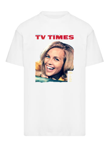 F4NT4STIC Oversize T-Shirt TV Times Honor Blackman 1964 Cover in weiß