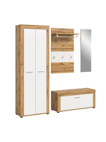 ebuy24 Garderobenmöbelset Jam (4-teilig) Weiß 184 x 35 cm