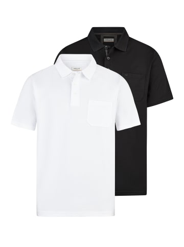 Redmond Poloshirt Basic in Schwarz / weiß