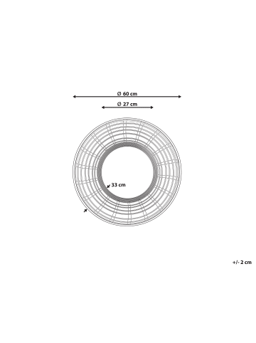 Beliani Dekospiegel HANUA in Braun/Beige - (W) 60 x (H) 60 x (L) 6 cm