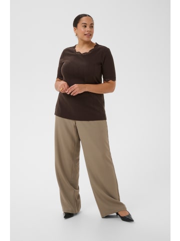 KAFFE curve T-shirt KCtina Tight fit in Coffee Bean