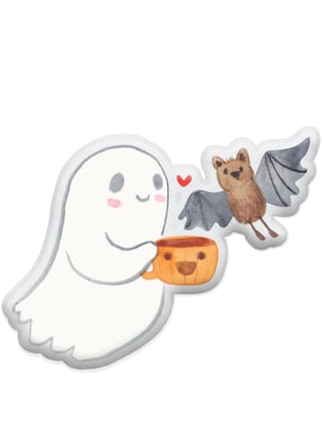 Mr. & Mrs. Panda Dekokissen Gespenst Kaffee ohne Spruch in Weiß