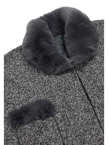 fraully Damen Poncho in Dunkelgrau