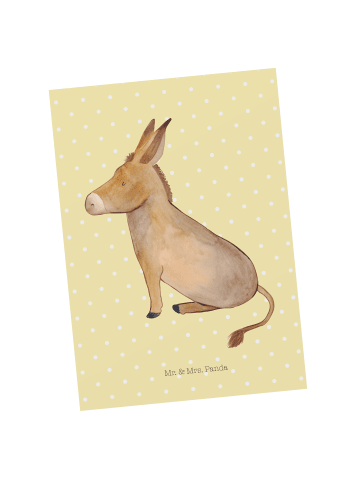 Mr. & Mrs. Panda einzelkarte Esel ohne Spruch in Gelb Pastell