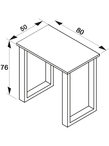 VCM  Holz Schreibtisch Computertisch Lona U Alu Silber in Weiß / Weiß