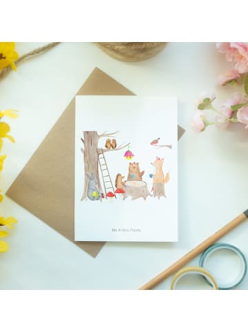 Mr. & Mrs. Panda Grußkarte Waldtiere Picknick ohne Spruch in Weiß