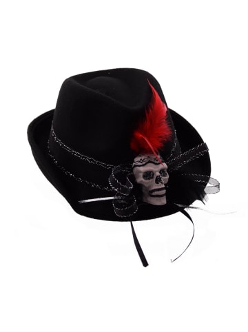 Halloween Halloween - Hut mit Totenkopf in schwarz