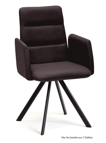 58 aufm Kessel ARMLEHNSTUHL (2er-Set) Deane 52x92x60 Schwarz/Khaki