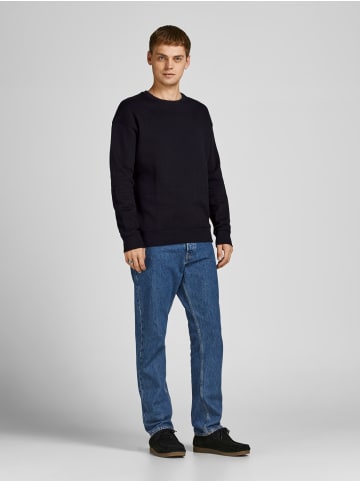 Jack & Jones Basic Sweater Langarm Shirt Rundhals Pullover JJESTAR in Schwarz