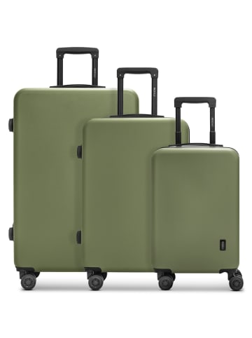 Redolz Essentials 09 3-SET 4 Rollen Kofferset 3-teilig in olive